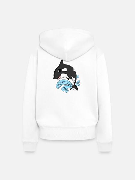Schwertwal - Frauen Premium Bio Zip Hoodie - Weiß