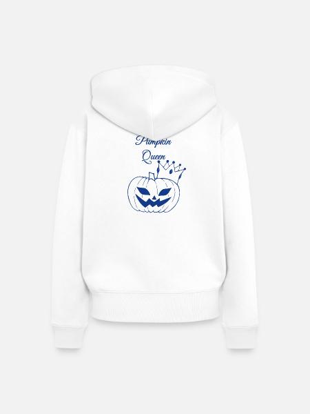 Pumpkin Queen - Frauen Premium Bio Zip Hoodie - Weiß