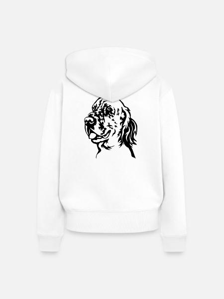 Englischer Setter Kopf - Frauen Premium Bio Zip Hoodie - Weiß