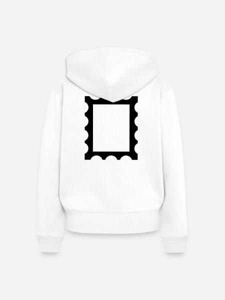 Stempelkonturrahmen - Frauen Premium Bio Zip Hoodie - Weiß