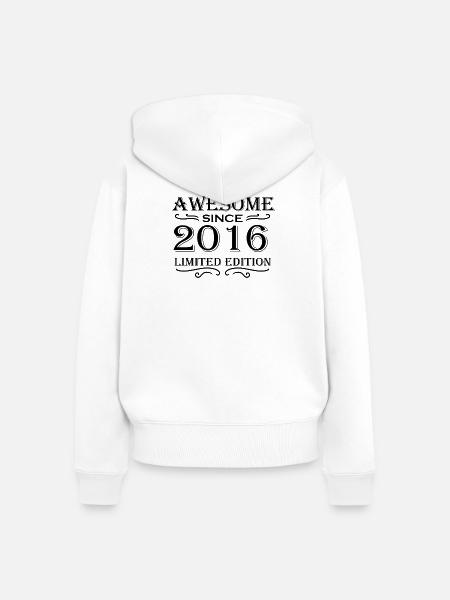 2016 - Frauen Premium Bio Zip Hoodie - Weiß