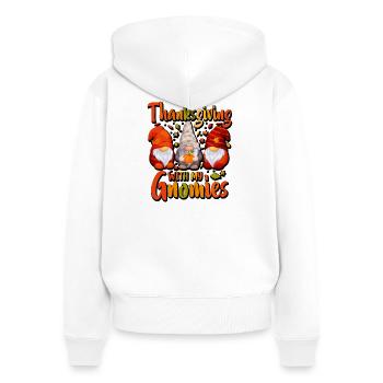 Thanksgiving avec mes gnomies drôles de gnomes d’automne - Sweat à capuche zippé Premium bio Femme - blanc - Dos - AI Model Female 172 light (172cm)