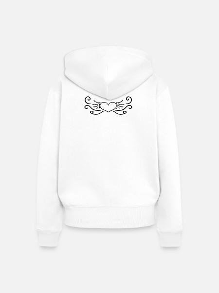 Herz Schwarz - Frauen Premium Bio Zip Hoodie - Weiß