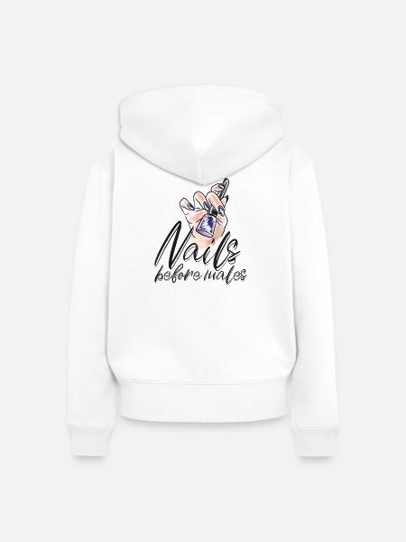 Nägel Vor Männern Nageldesignerin - Frauen Premium Bio Zip Hoodie - Weiß