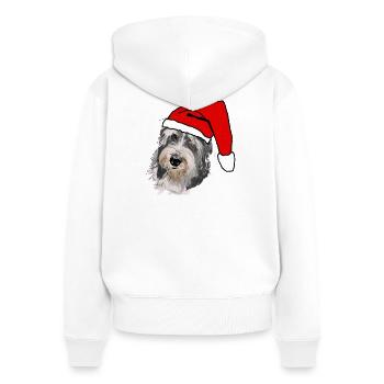 Bearded Collie - Frauen Premium Bio Zip Hoodie - Weiß - Hinten - AI Model Female 172 light (172cm)