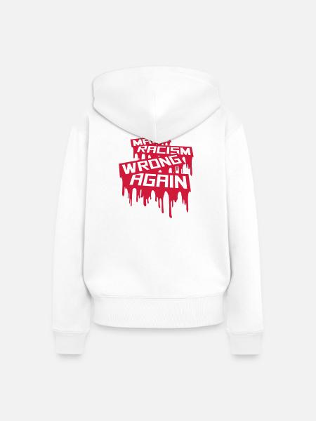 make racism wrong again - Frauen Premium Bio Zip Hoodie - Weiß