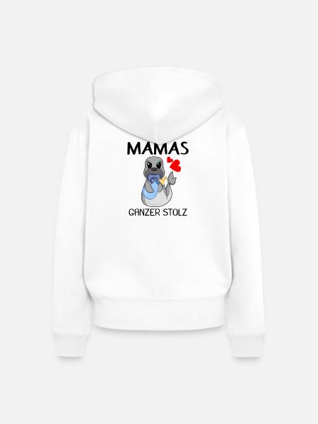 Baby Geburt Schwanger - Frauen Premium Bio Zip Hoodie - Weiß