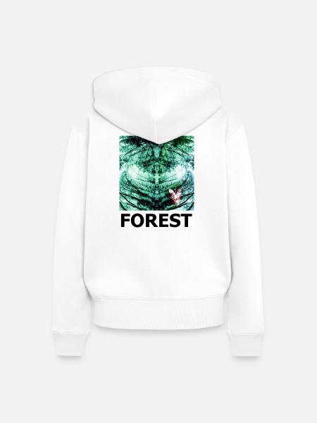Wald Kaleidoskop FOREST - Frauen Premium Bio Zip Hoodie - Weiß