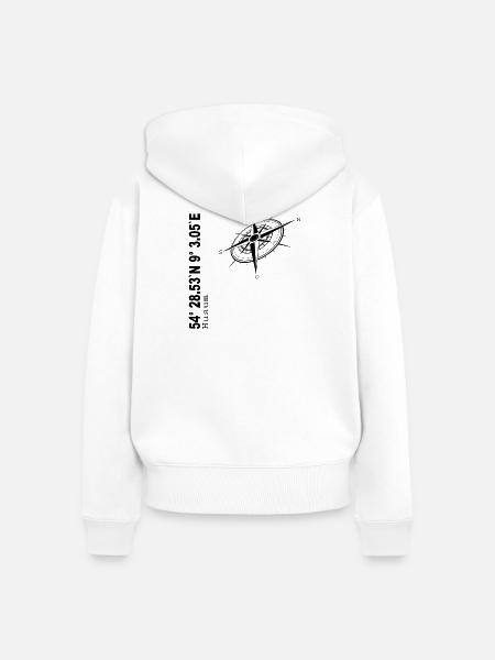 Husum - Frauen Premium Bio Zip Hoodie - Weiß