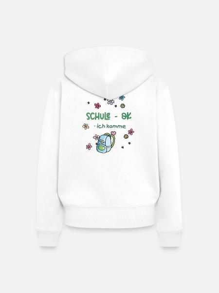 Schule, Einschulung - Frauen Premium Bio Zip Hoodie - Weiß
