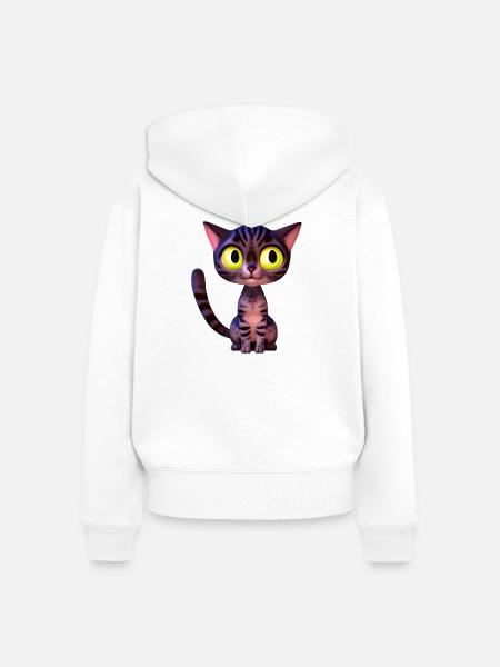 rosa tigerkatze frei - Frauen Premium Bio Zip Hoodie - Weiß