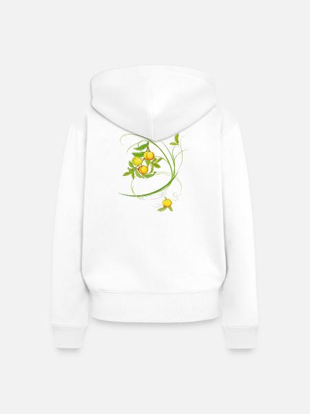 Pfirsiche, Obst - Frauen Premium Bio Zip Hoodie - Weiß