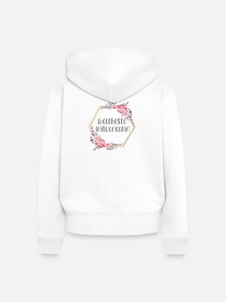 Influencerin Social Media Geschenk - Frauen Premium Bio Zip Hoodie - Weiß