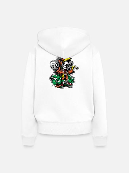 Aztekischer Krieger 2 - Frauen Premium Bio Zip Hoodie - Weiß