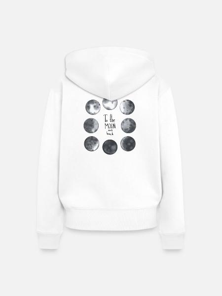 Mond Mosaik Neun Grautöne - Frauen Premium Bio Zip Hoodie - Weiß