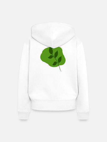 Blätter - Frauen Premium Bio Zip Hoodie - Weiß