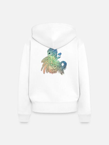 Mystischer Drache - Frauen Premium Bio Zip Hoodie - Weiß