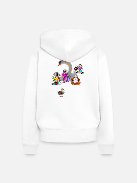 Swan Company - Frauen Premium Bio Zip Hoodie - Weiß