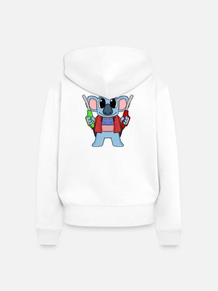 Tankwart Koala Tankstelle - Frauen Premium Bio Zip Hoodie - Weiß