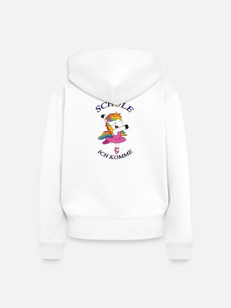 Schule ich komme 1 - Frauen Premium Bio Zip Hoodie - Weiß