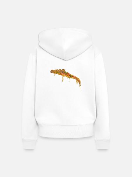 Käseglut Pizza Slice - Frauen Premium Bio Zip Hoodie - Weiß