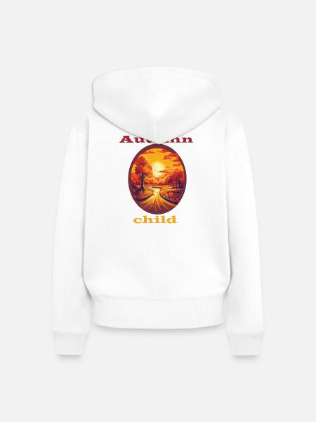 Autumn Child - Frauen Premium Bio Zip Hoodie - Weiß