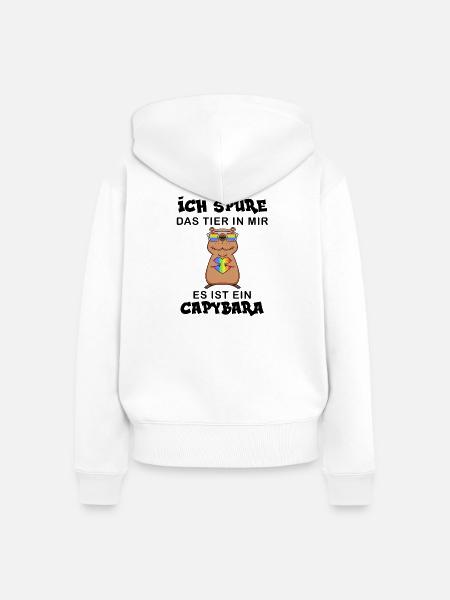 Capybara Wasserschwein Geschenk - Frauen Premium Bio Zip Hoodie - Weiß