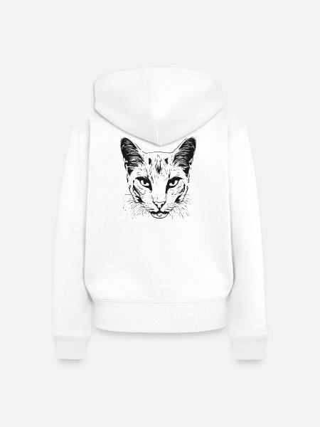 Katze 1 - Frauen Premium Bio Zip Hoodie - Weiß