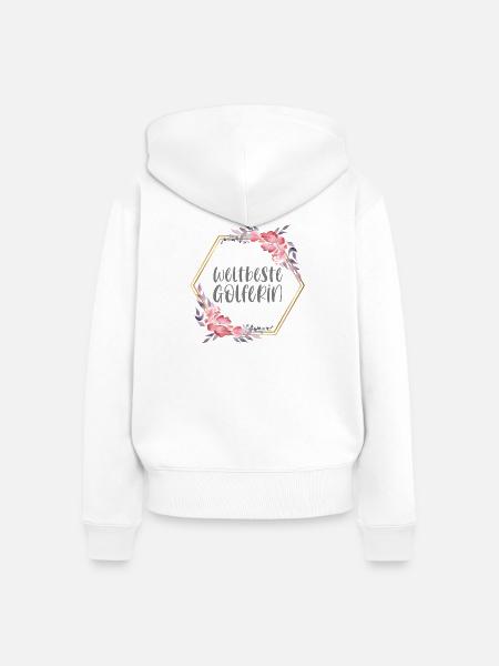 Weltbeste Golferin Golf Hobby Geschenk - Frauen Premium Bio Zip Hoodie - Weiß