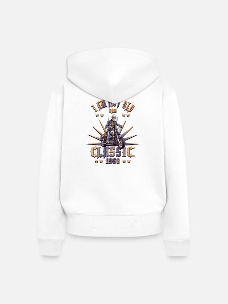 Motorrad Fahrer - Frauen Premium Bio Zip Hoodie - Weiß