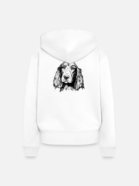 Irish Setter Portrait - Frauen Premium Bio Zip Hoodie - Weiß
