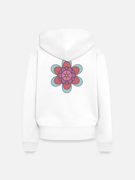 Niedliche Funky Hippie Boho Blume - Frauen Premium Bio Zip Hoodie - Weiß