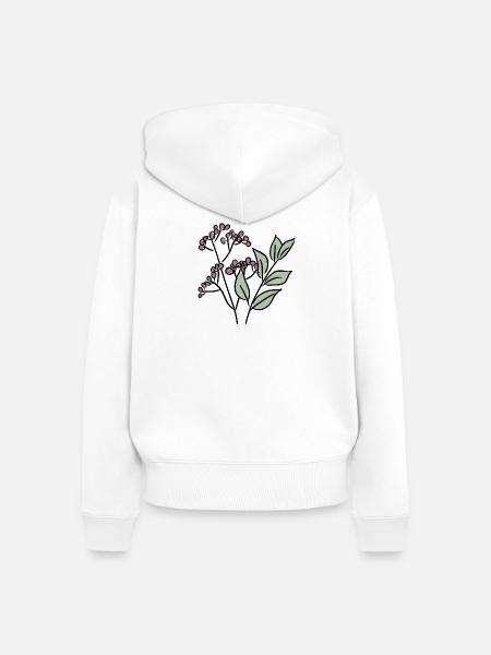 Blätter und Beeren - Frauen Premium Bio Zip Hoodie - Weiß