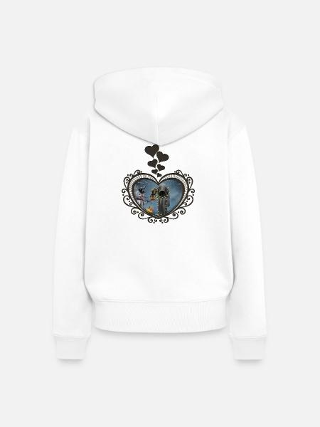 Dunkle Weihnachten - Frauen Premium Bio Zip Hoodie - Weiß