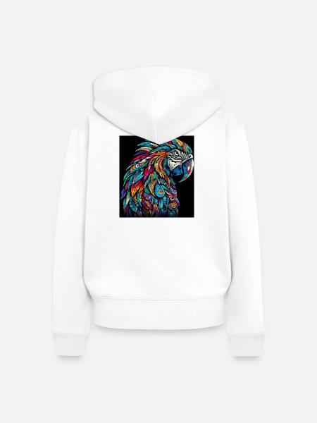 Papagei - Frauen Premium Bio Zip Hoodie - Weiß