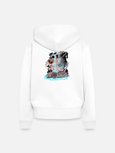 Zombie Möwe - Frauen Premium Bio Zip Hoodie - Weiß