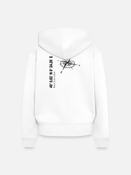 Koordinaten Karlsruhe - Frauen Premium Bio Zip Hoodie - Weiß