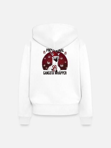Gangsta Lama – Professional Gift Wrapper - Frauen Premium Bio Zip Hoodie - Weiß