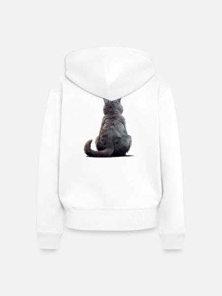 Chartreux Katze - Frauen Premium Bio Zip Hoodie - Weiß