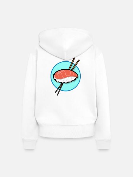 Lachs Sushi - Frauen Premium Bio Zip Hoodie - Weiß