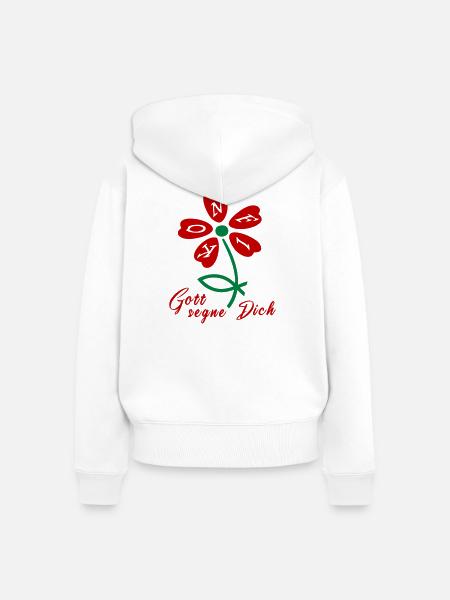 Gott segne dich, Konfirmation - Frauen Premium Bio Zip Hoodie - Weiß
