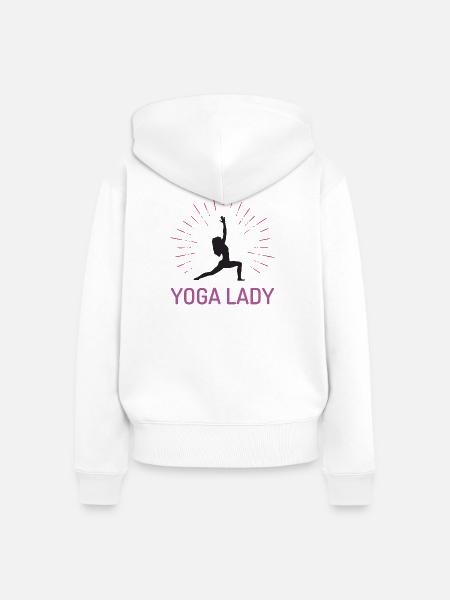 Yoga-Mädchen - Frauen Premium Bio Zip Hoodie - Weiß