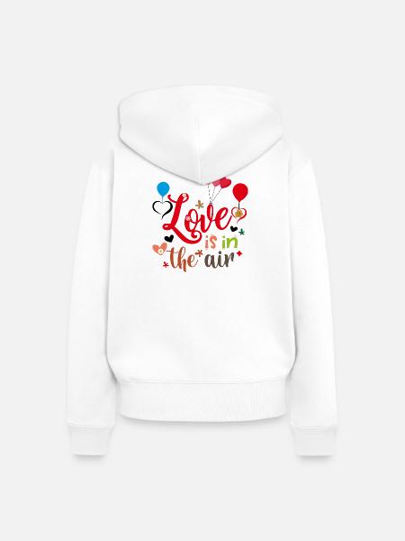 Liebe liegt in der Luft - Frauen Premium Bio Zip Hoodie - Weiß