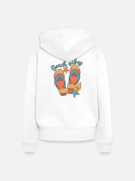 Strand-Vibes - Frauen Premium Bio Zip Hoodie - Weiß