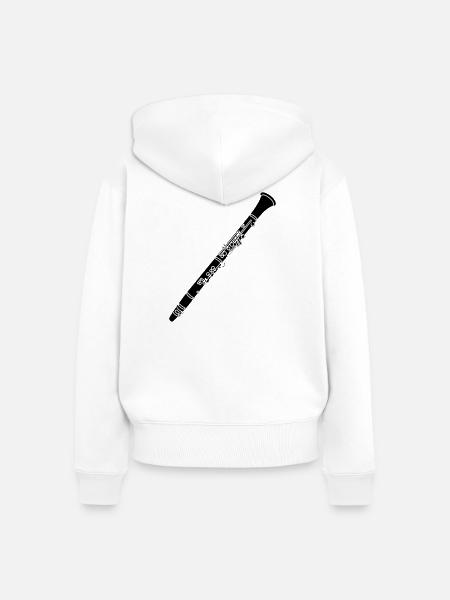 Klarinette Blasinstrument transparent - Frauen Premium Bio Zip Hoodie - Weiß