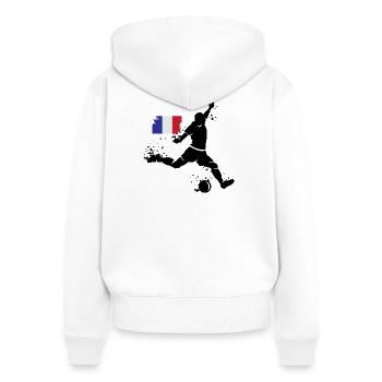 Fußball Spieler Explosion Frankreich Team EM 2024 - Frauen Premium Bio Zip Hoodie - Weiß - Hinten - AI Model Female 172 light (172cm)