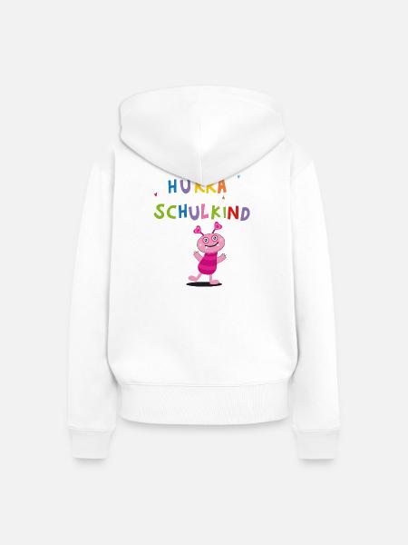 Hurra Schulkind - Frauen Premium Bio Zip Hoodie - Weiß