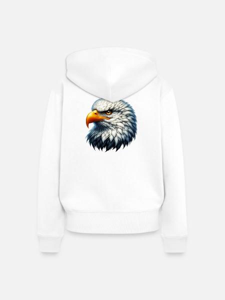 Adler - Frauen Premium Bio Zip Hoodie - Weiß