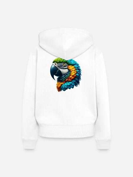 Papagei - Frauen Premium Bio Zip Hoodie - Weiß