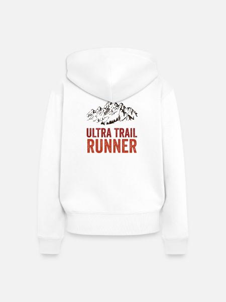 Ultra-Trailrunner - Frauen Premium Bio Zip Hoodie - Weiß